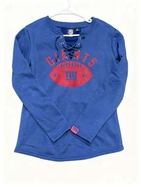 NFL Team Apparel New York Giants Women's Royal Blue Lace-Up Pullover